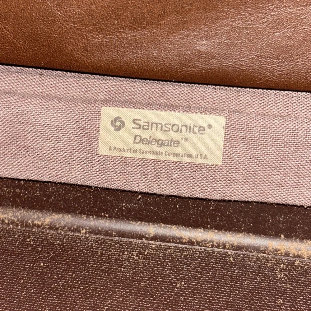 Vintage Samsonite Delegate Briefcase Attache‎ Case Hard Shell Brown With Key